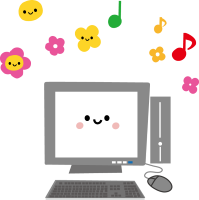 楽しそうなパソコンの画像